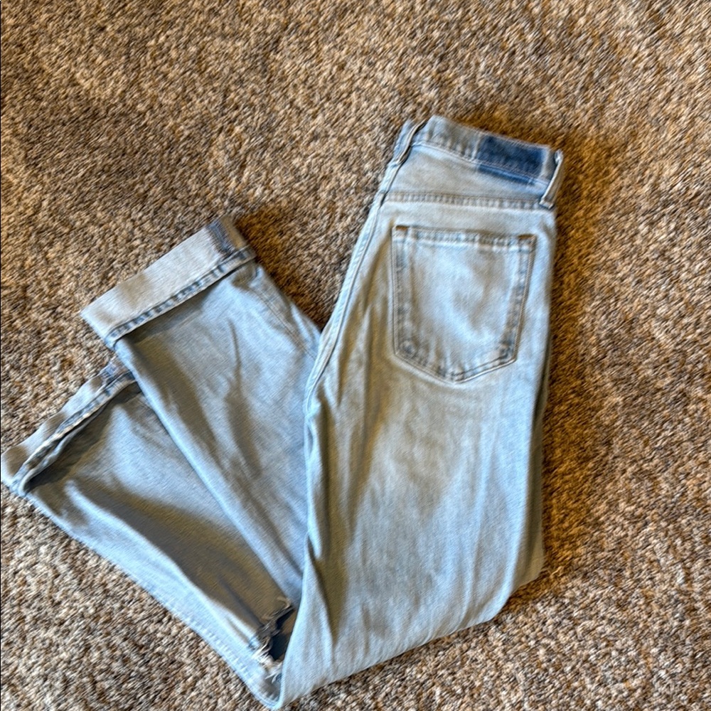 Abercrombie & Fitch Blue Straight Leg Denim with Faded Finish